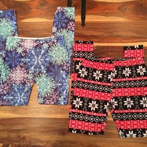 Set of Snowflake Leggings, Size Medium
